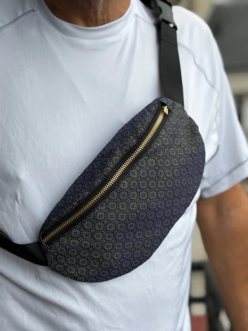 Sac banane Kachin gris bleu