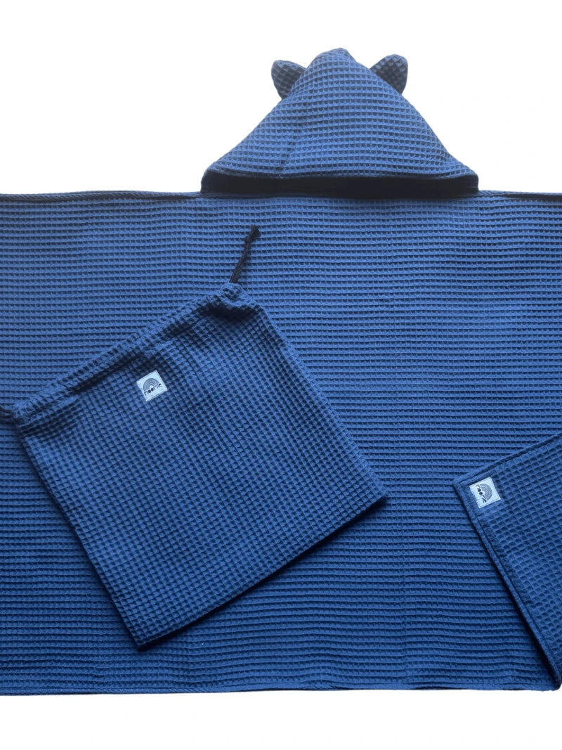 Cape de bain bleu denim - Moomie
