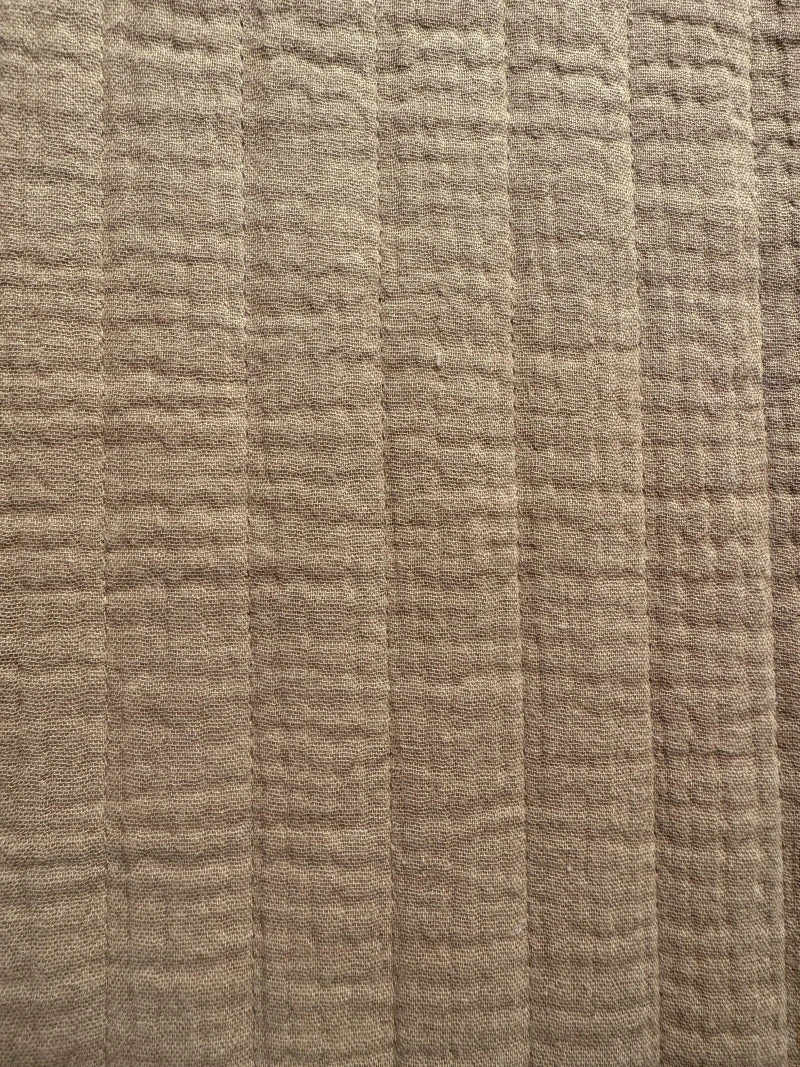 Couverture rayée ocre et beige - Moomie