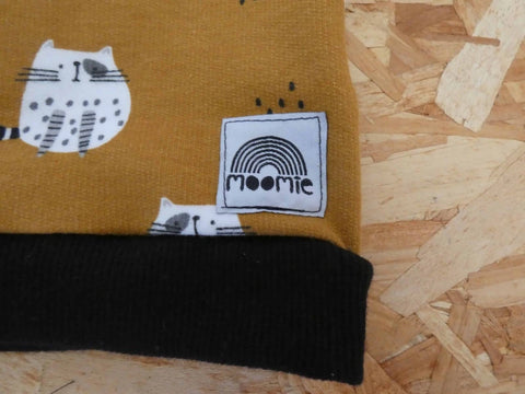Sweat Chats fond Moutarde - Moomie