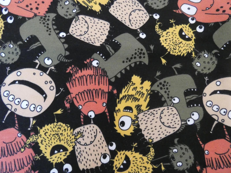 Tshirt Manches longues Monstres fond noir - Moomie
