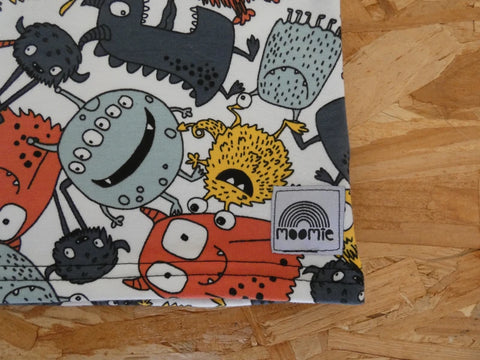 Tshirt Manches longues Monstres fond blanc - Moomie