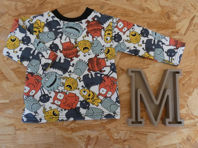 Tshirt Manches longues Monstres fond blanc - Moomie
