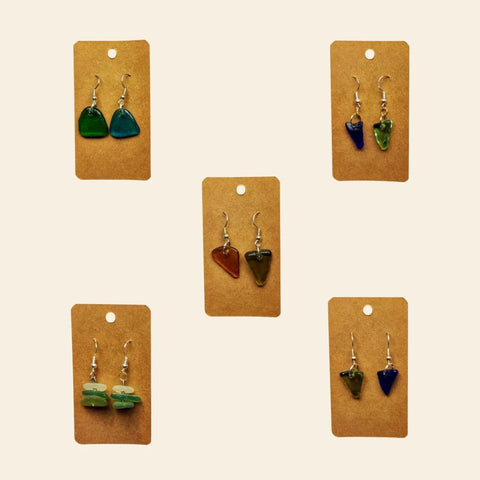 Boucle d'oreille en verre poli