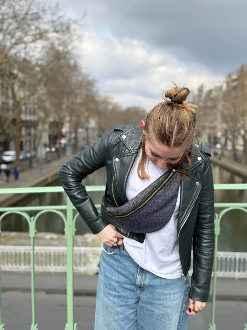 Sac banane Kachin gris bleu
