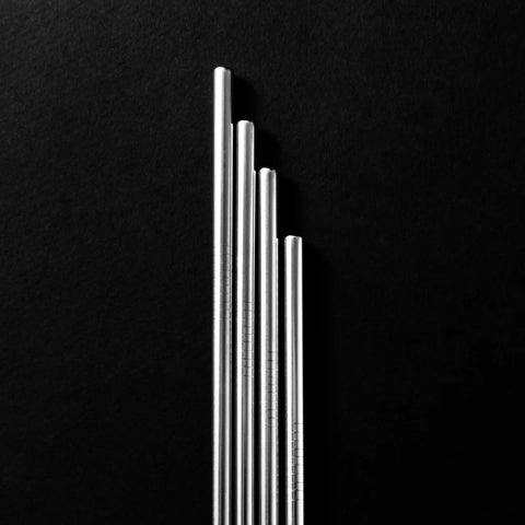 Paille droite en acier inoxydable