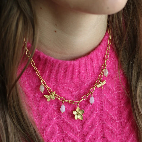 Collier Fleur & Papillon
