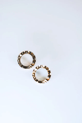 Boucles d'oreilles cercles martelés