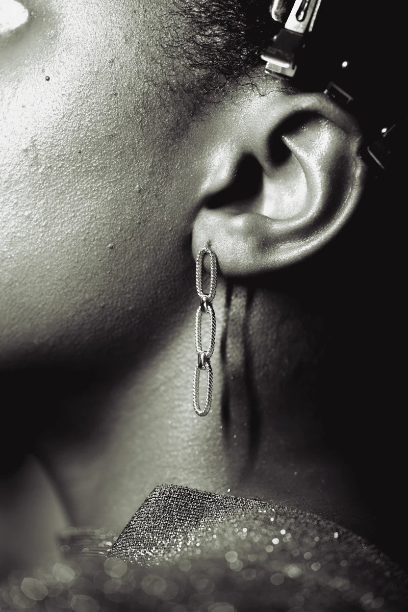 Boucles d'oreilles chaîne rectangle