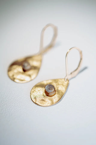 Boucles d'oreilles goutte martelé orient