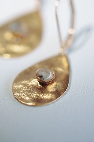 Boucles d'oreilles goutte martelé orient