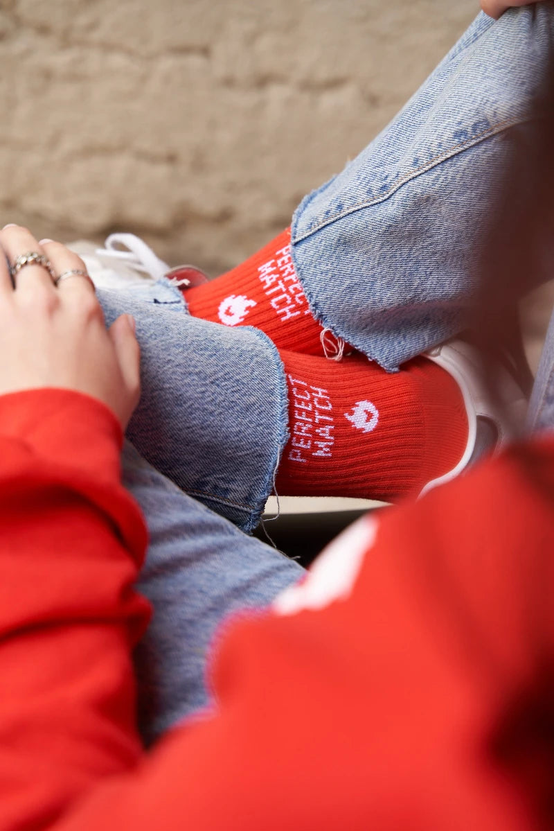 Chaussettes unisexes rouges "Perfect Match"