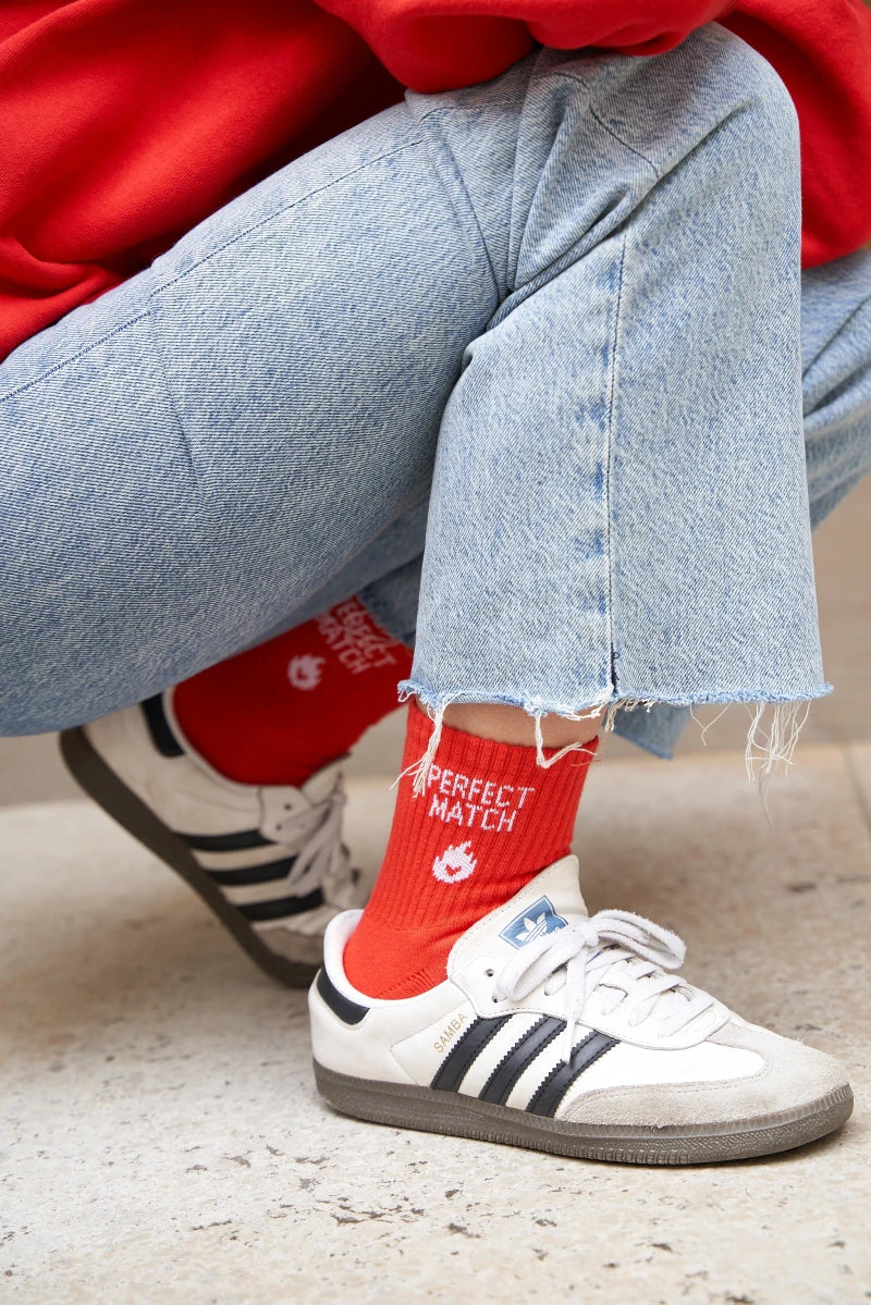Chaussettes unisexes rouges "Perfect Match"
