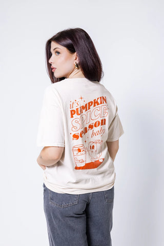 T-shirt écru "It's Pumpkin Spice Season"