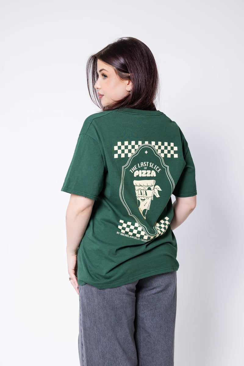 T-shirt vert sapin "The Last Slice of Pizza"