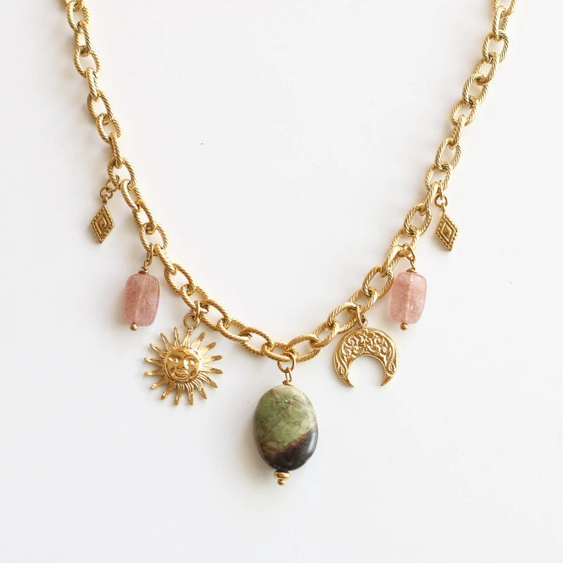 Pendentif Pierre Rose