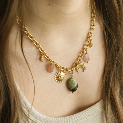 Pendentif Pierre Rose