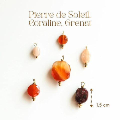 Pendentif Pierre Rouge Orange