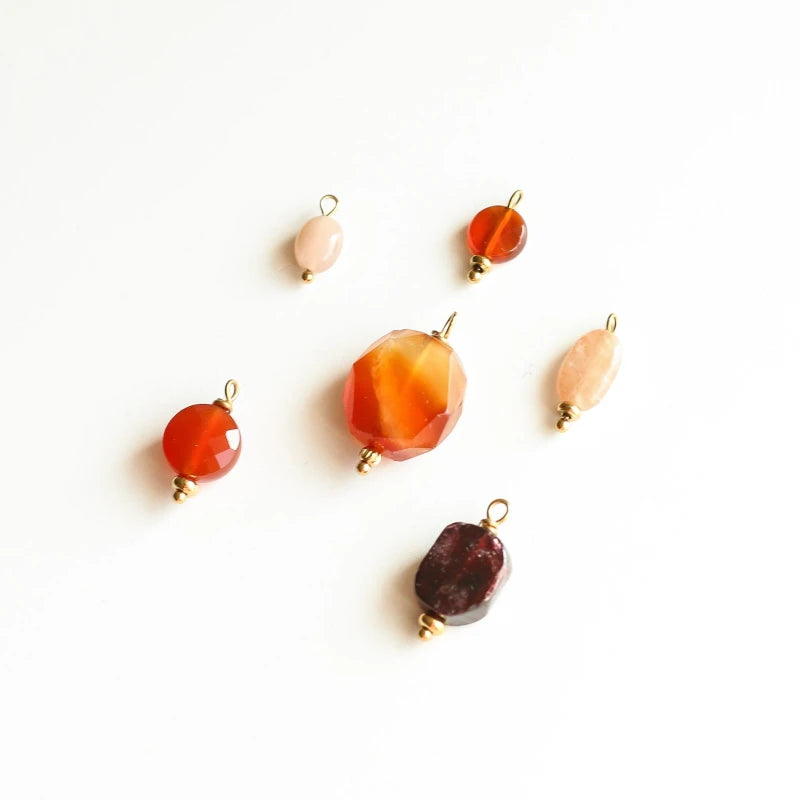 Pendentif Pierre Rouge Orange