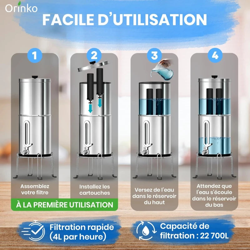 Filtre à Eau par Gravité 8,5L