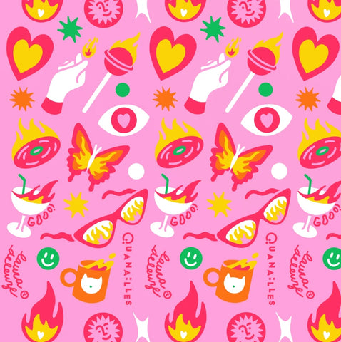 Laura Deleuze | Paire de chaussettes "On Fire" Rose