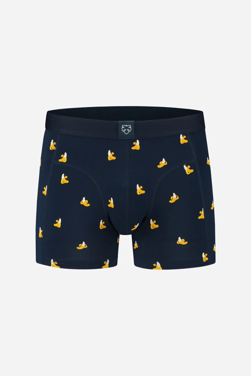 Boxer bleu marine à motifs banane