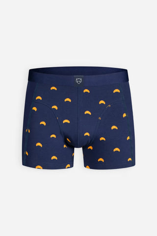 Boxer bleu marine à motifs croissants
