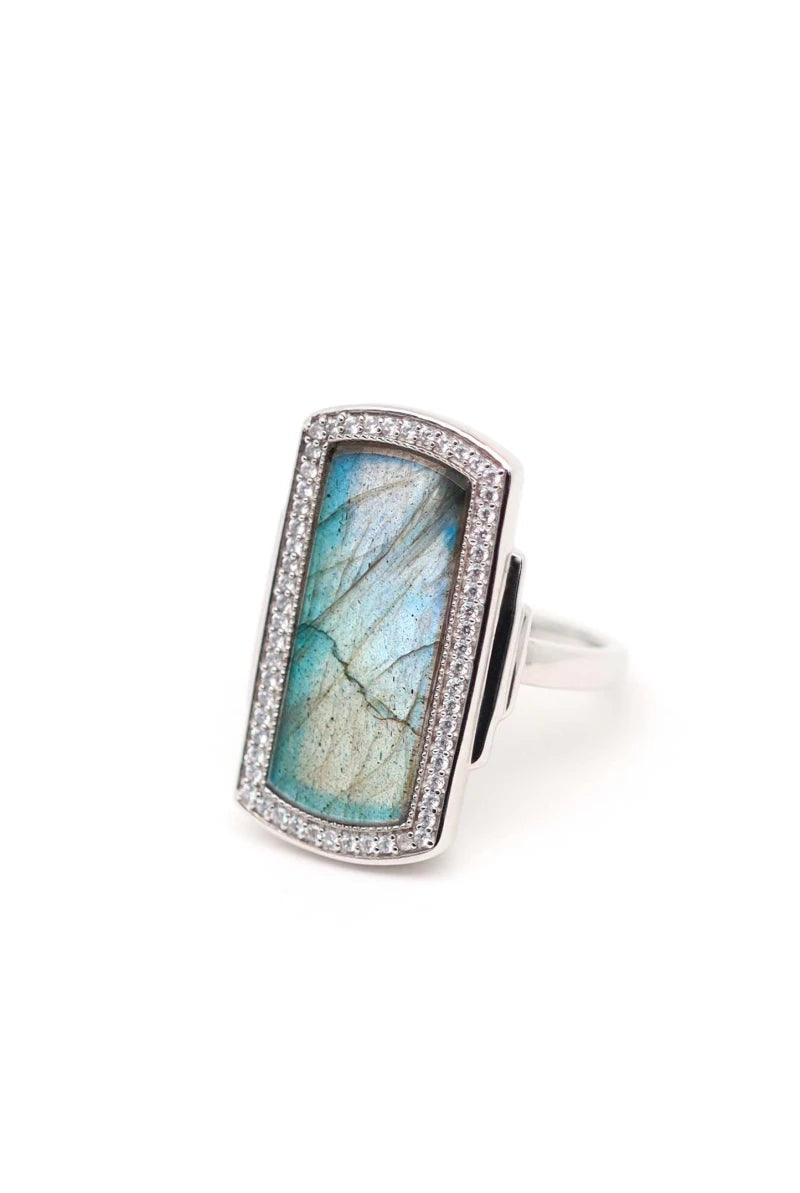 Florentine: Bague Art Déco Argent Labradorite