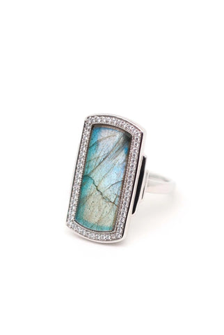 Florentine: Bague Art Déco Argent Labradorite