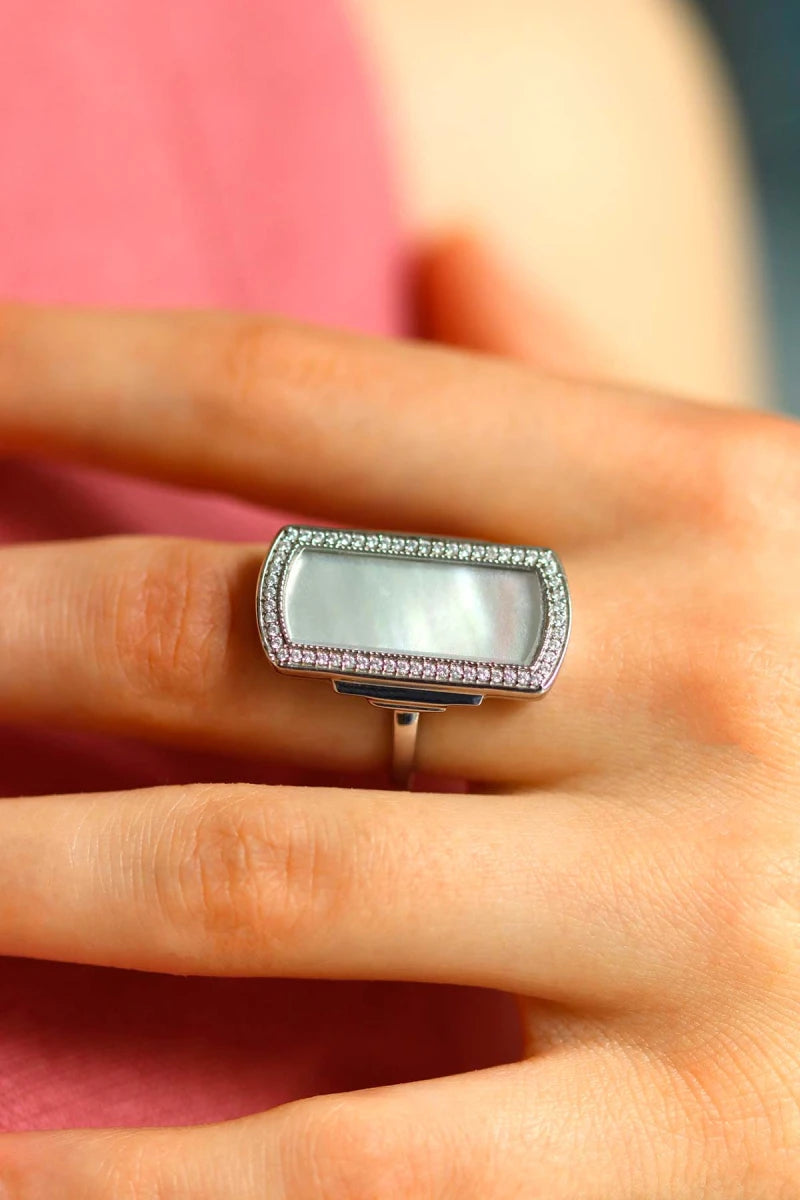 Florentine: Bague Art Déco Argent Nacre