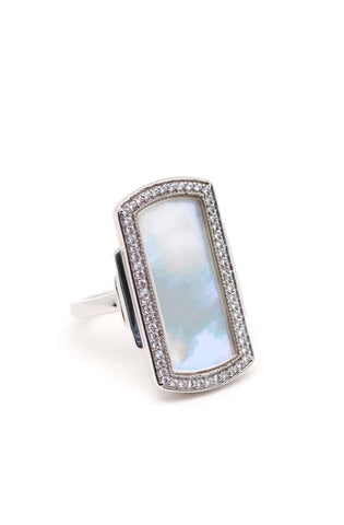 Florentine: Bague Art Déco Argent Nacre