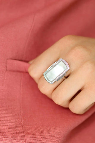 Florentine: Bague Art Déco Argent Nacre