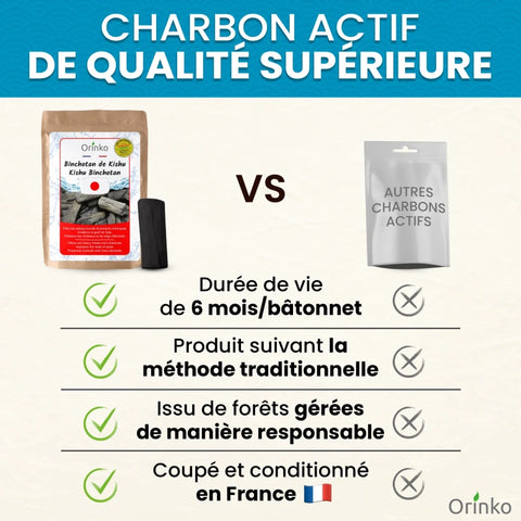 Binchotan Japonais de Kishu X3 – Charbon Actif pour Purification