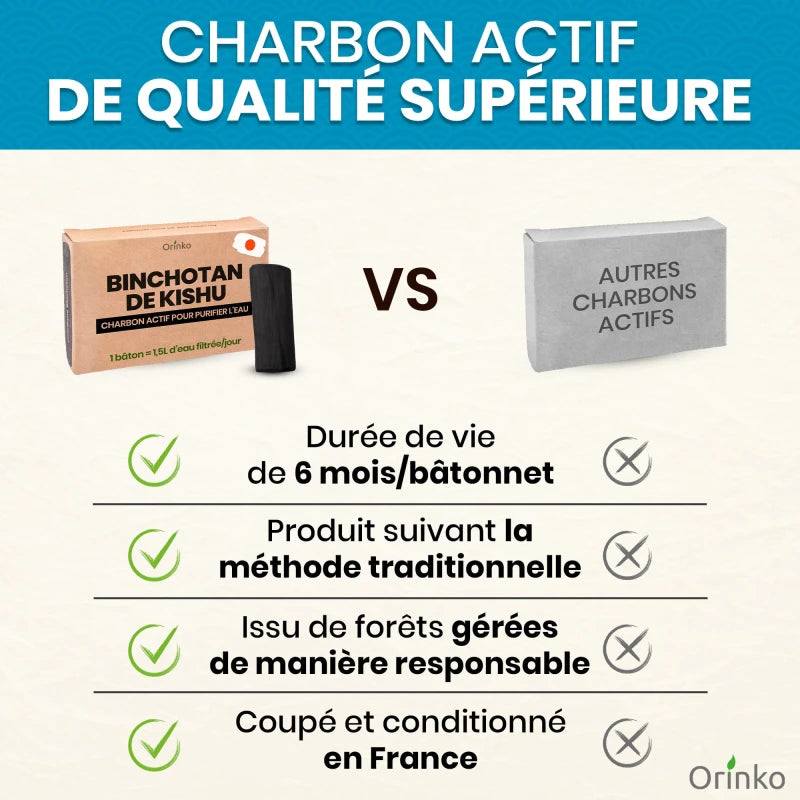 Binchotan Japonais de Kishu 5X (boîte) | Chêne Ubame