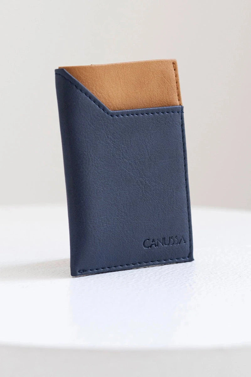 Slim card holder - Blue/Camel B2B