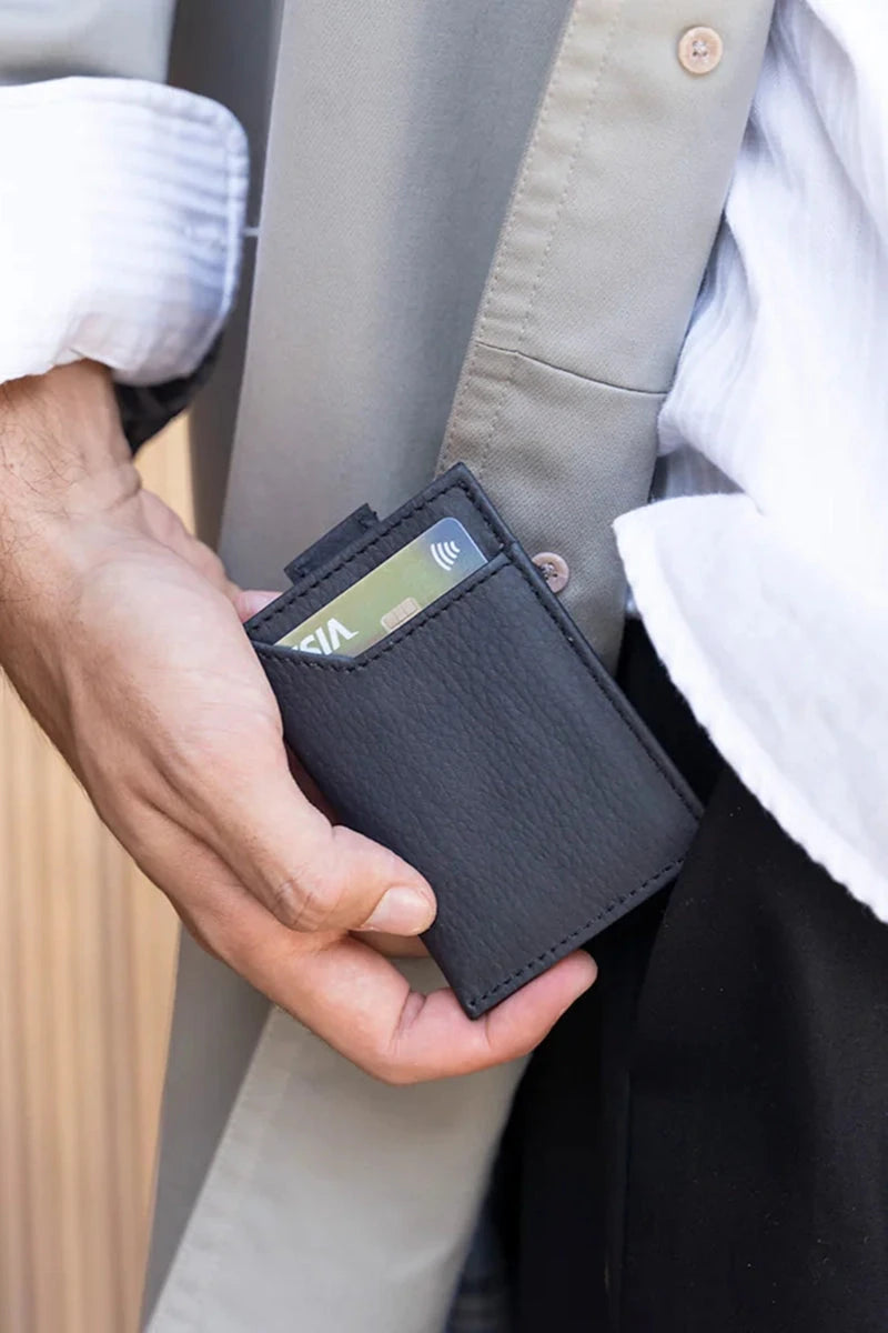 Persimmon slim card holder - Black B2B