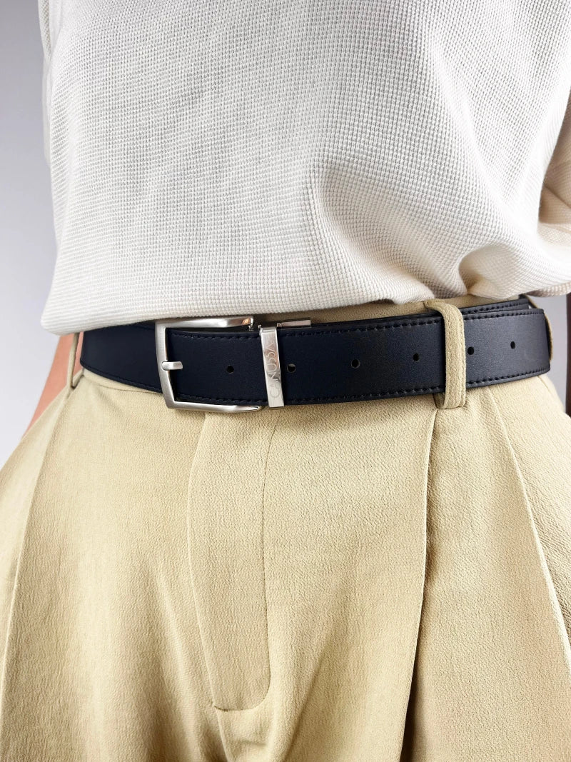 Reverse reversible belt – Black/Camel