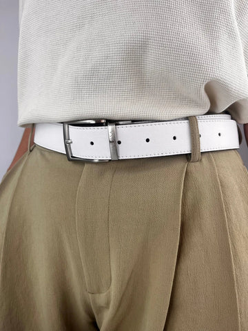 Reverse reversible belt – White/Chocolate