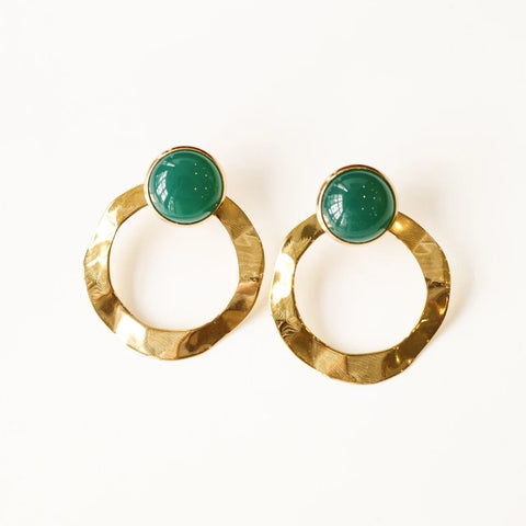 Boucles Anneaux larges Agate verte