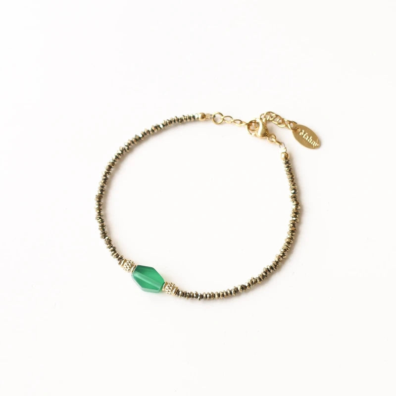 Bracelet Hématite Agate verte