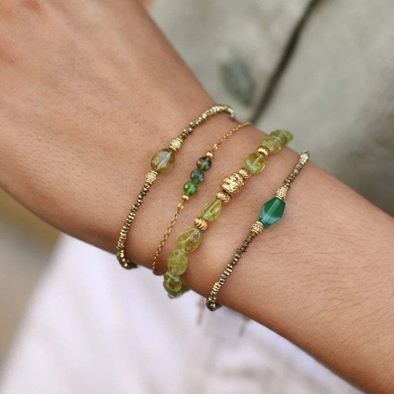 Bracelet Hématite Agate verte