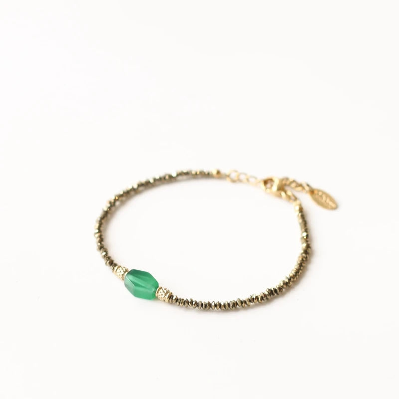 Bracelet Hématite Agate verte
