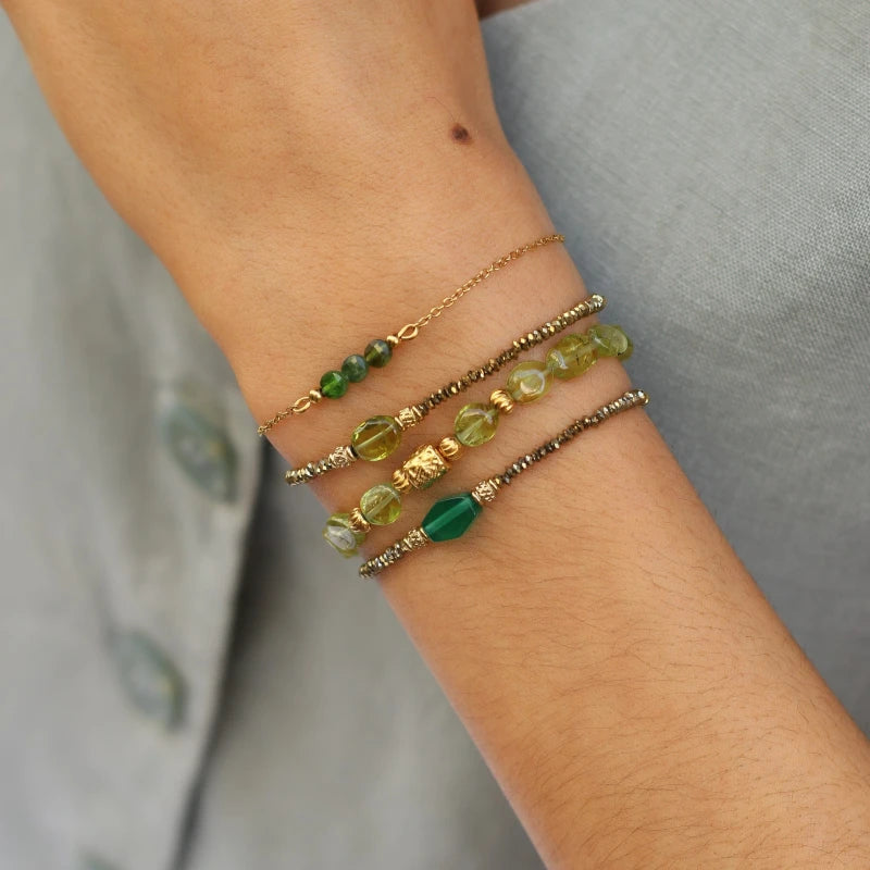 Bracelet Hématite Agate verte