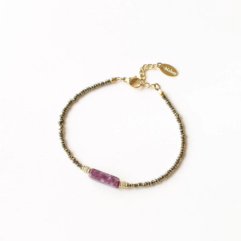 Bracelet Hématite Lépidolite