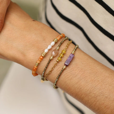 Bracelet Hématite Lépidolite