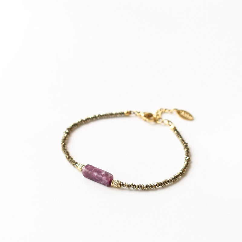 Bracelet Hématite Lépidolite
