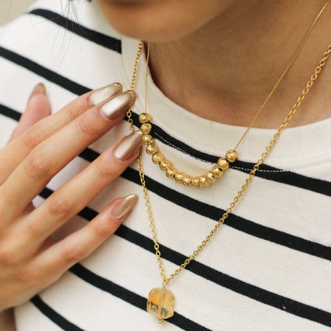 Collier Perles Dorées