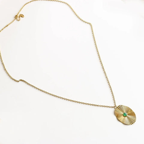 Collier sautoir Agate verte