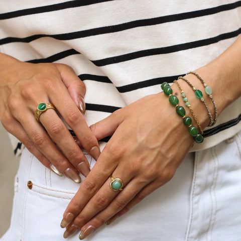 Bracelet Pierre Aragonite Verte