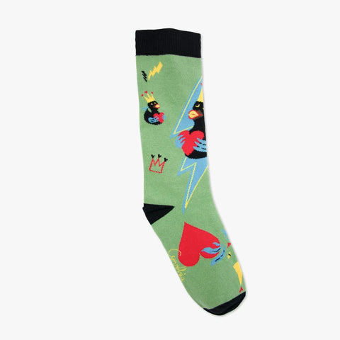 Cynthia | Paire de chaussettes dépareillées "Canard et chat d'amour"